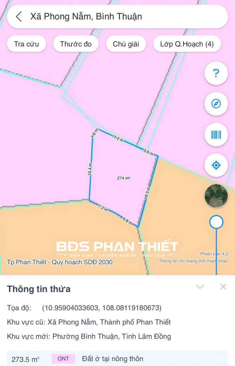 Bán đất 274m² thổ cư Phong Nẫm, 500 triệu - Ảnh thu nhỏ 4