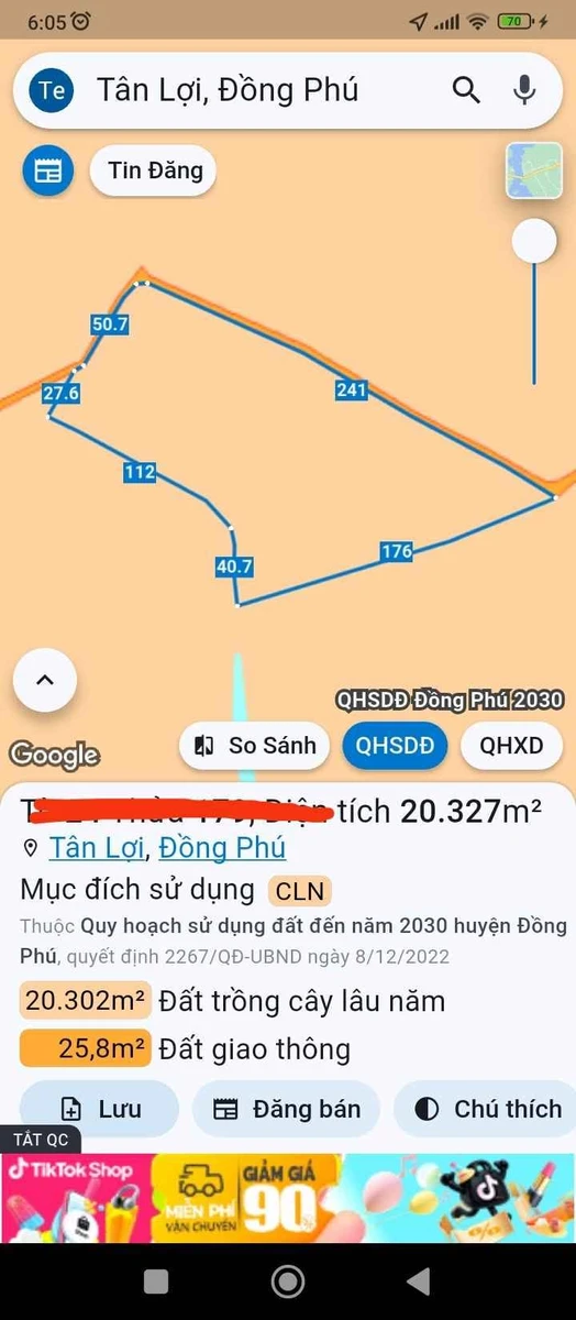 Bán đất 2ha Thạch Mương Tân Lợi, 3 tỷ 200 - Ảnh thu nhỏ 3