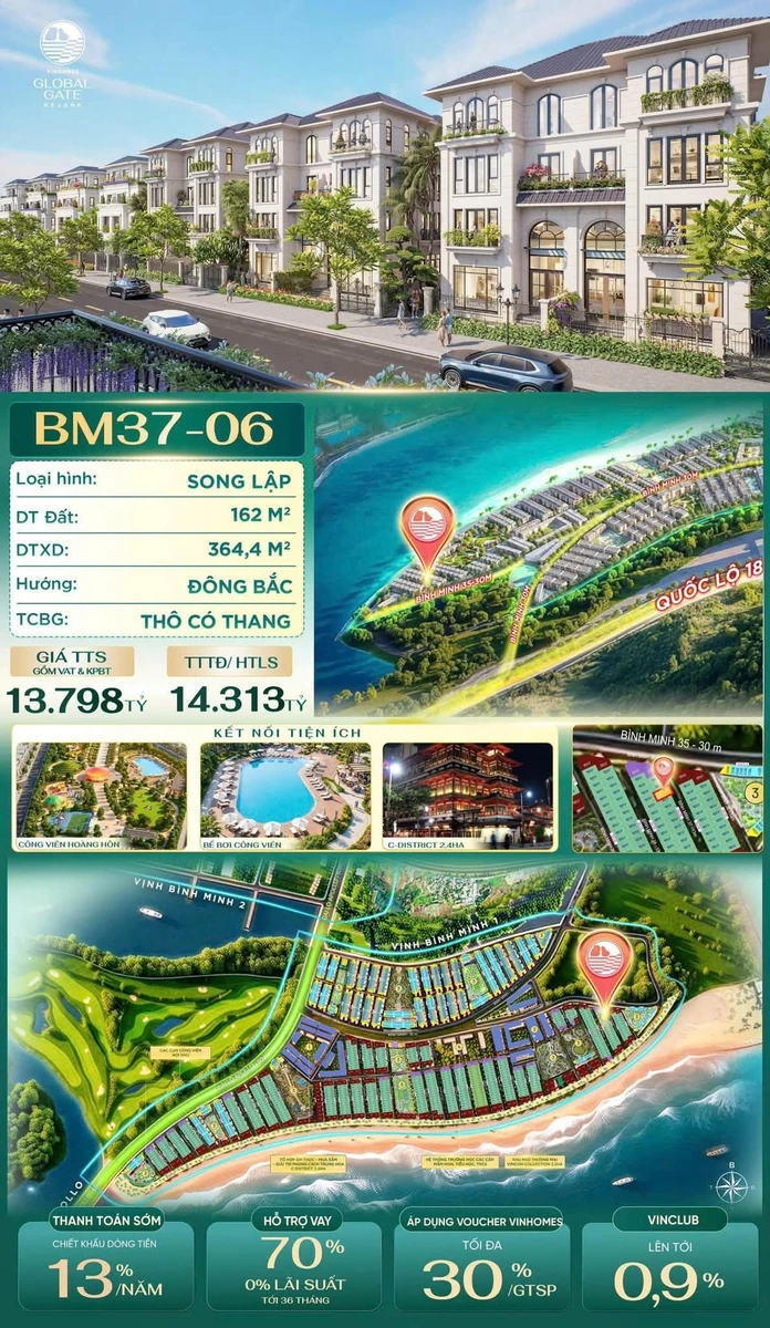Bán biệt thự song lập 162m² Vịnh Bình Minh 1 từ 9,4 tỷ - Ảnh thu nhỏ 3