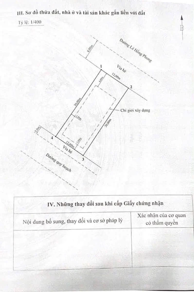Bán đất mặt đường Lê Hồng Phong 360m² - 4 tỷ, Hải Phòng - Ảnh thu nhỏ 3