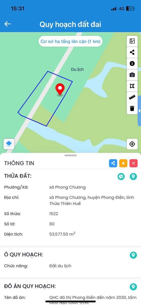Bán đất 5,36ha Phong Điền Huế, 1,5 tỷ, view hồ - Ảnh thu nhỏ 4