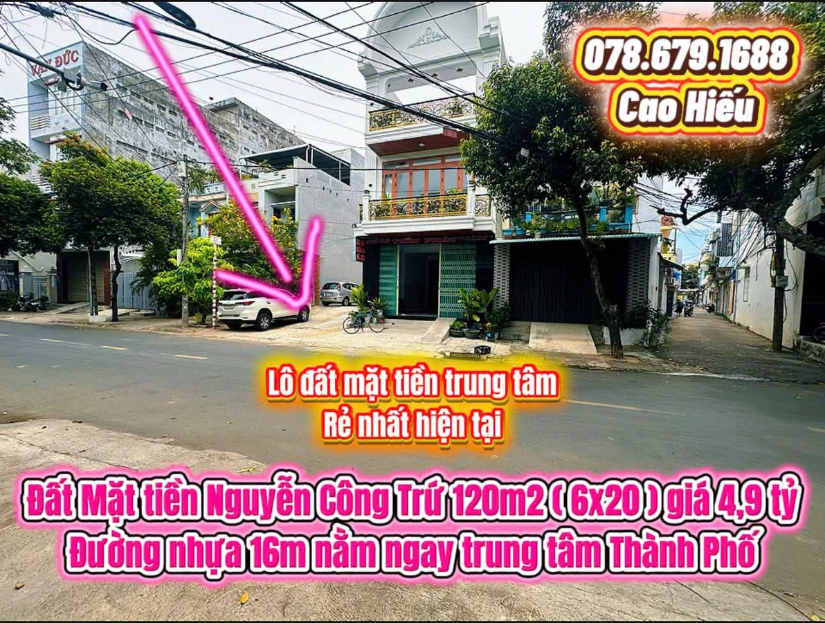 Bán đất mặt tiền Nguyễn Công Trứ 120m2, Tuy Hoà - Ảnh 1