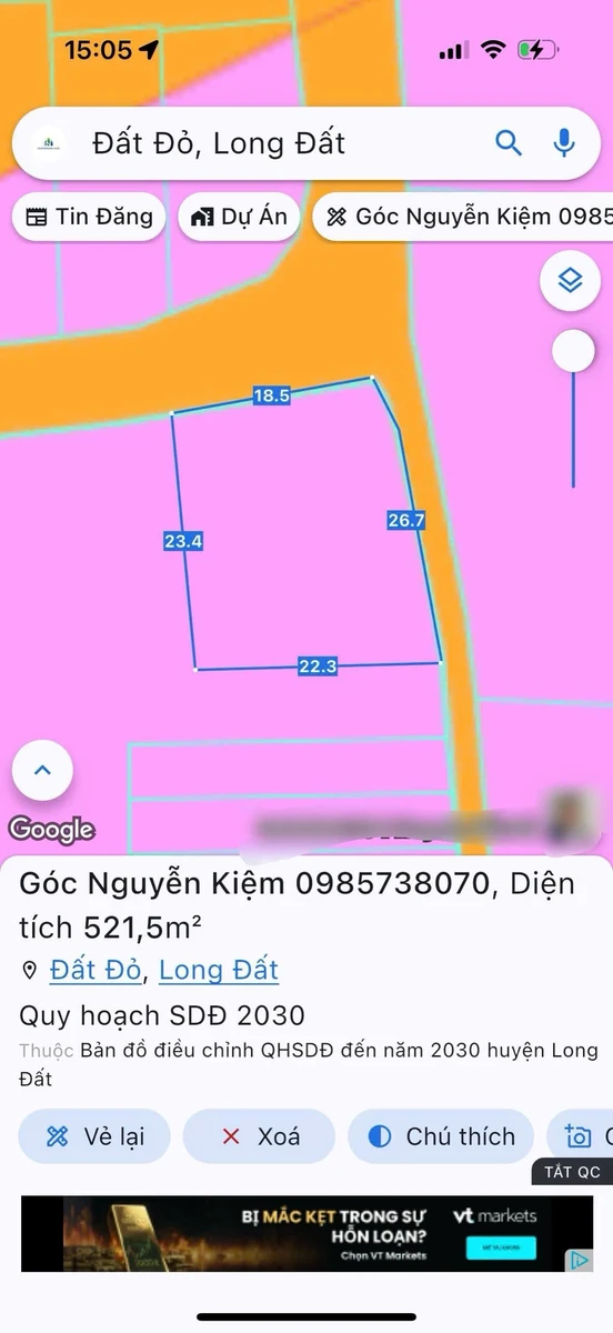 Bán lô góc mặt tiền Nguyễn Kiệm Đất Đỏ 516m2 - 3 tỷ 400 - Ảnh thu nhỏ 4
