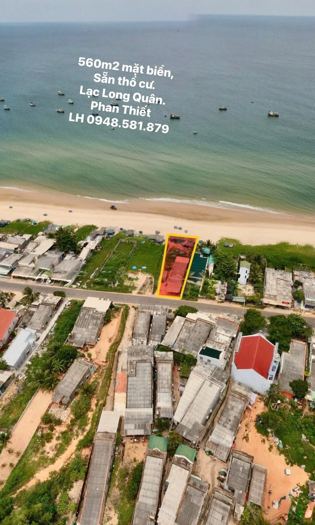 Bán đất biển Phan Thiết 560m2 mặt đường Lạc Long Quân - Ảnh 1