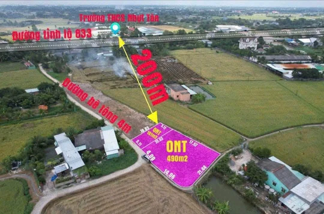 Bán đất thổ cư 490m² giá 750 triệu Đức Tân Tân Trụ - Ảnh thu nhỏ 3