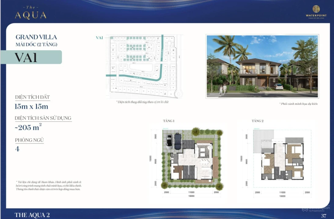 Biệt thự đơn lập 225m2 đối diện clubhouse, khép kín Aqua tại Khu đô thị Waterpoint, chỉ 10,721 tỷ - Ảnh thu nhỏ 2