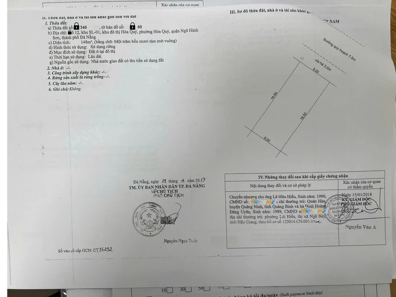 Bán đất 148m2 KĐT Hòa Quý, Đà Nẵng, 9 tỷ
