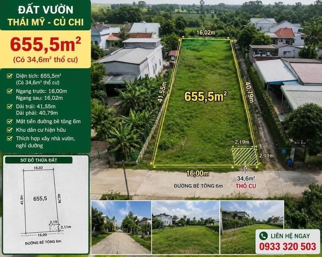 Bán đất thổ cư 5x22m (110m2) giá 1,35 tỷ tại Trung Lập Thượng, Củ Chi - Ảnh 1