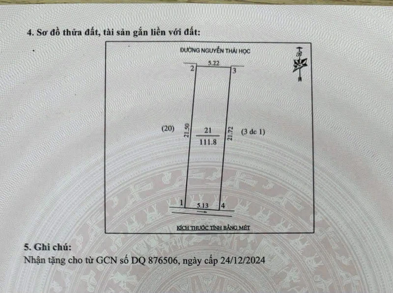 Bán nhà mặt tiền 111,8m² Nguyễn Thái Học, TP Vinh