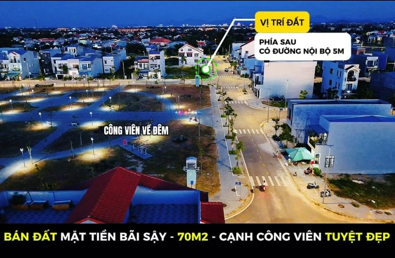Bán đất mặt tiền đường Bãi Sậy 70m2, KQH Hương Sơ, TP Huế, giá 1,48 tỷ