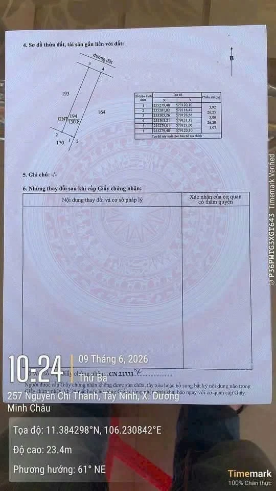 Bán đất 130m² Dương Minh Châu Tây Ninh giá 199 triệu - Ảnh thu nhỏ 3