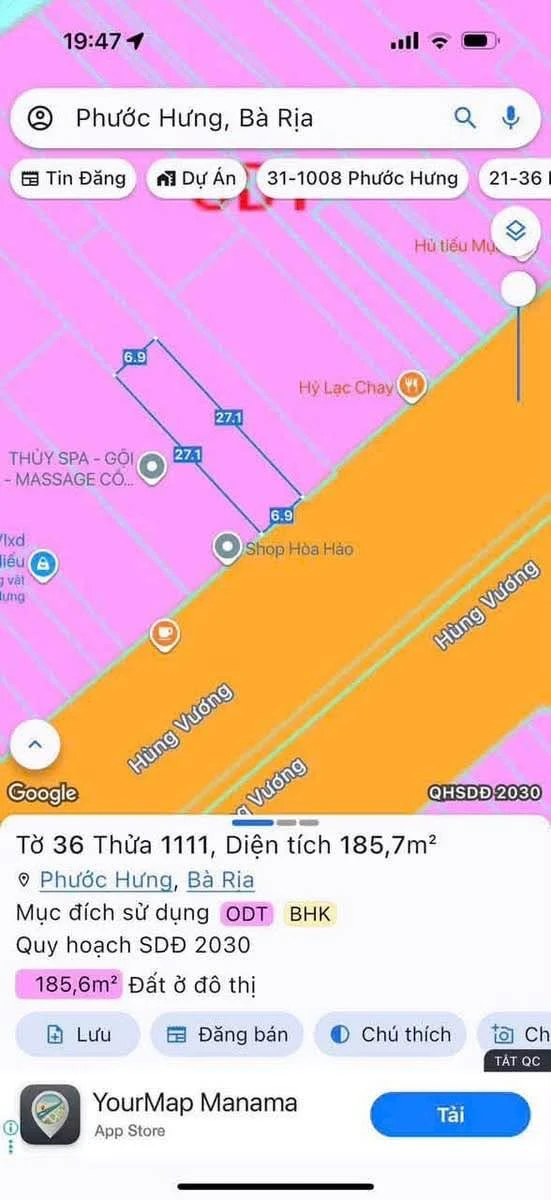 Bán mặt tiền kinh doanh đường Hùng Vương 185m2 Bà Rịa - Ảnh thu nhỏ 4