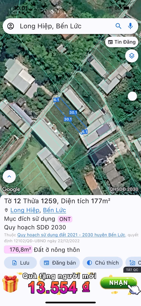 Bán 2 lô đất ở Long Hiệp, Bến Lức, Long An, sổ riêng - Ảnh thu nhỏ 3