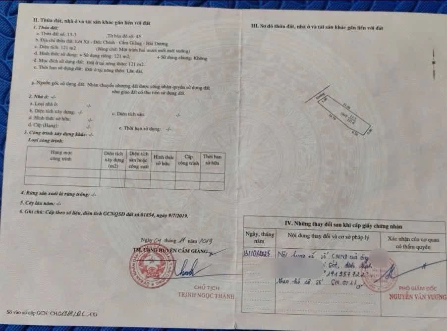 Bán lô đất 121m2 Lôi Xá Cầm Giàng Hải Dương - Ảnh thu nhỏ 2