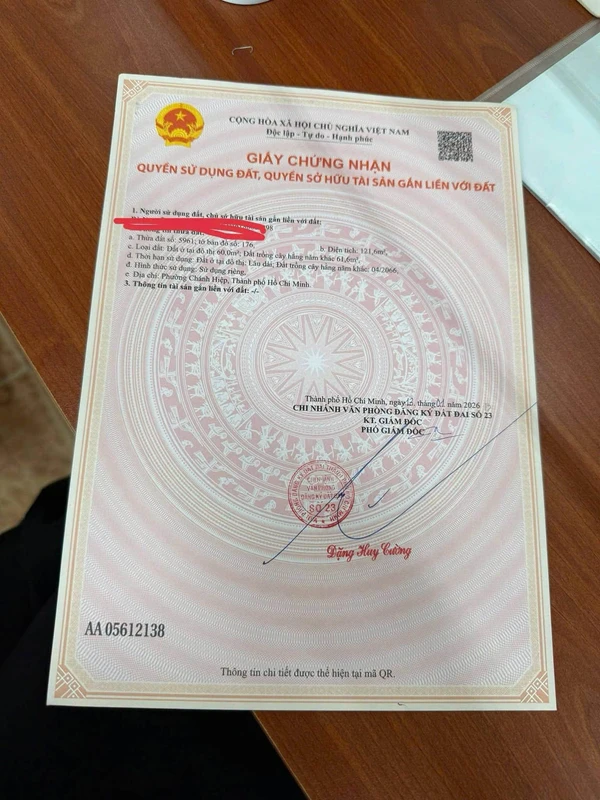Bán đất Tương Bình Hiệp 121.6m2, giá 1 tỷ 690 triệu