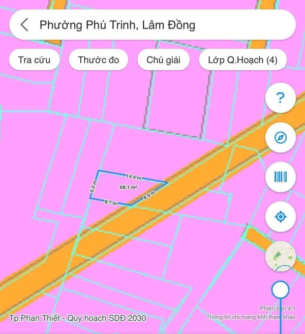 Bán đất thổ cư Nguyễn Minh Phan Thiết 68.6m2 - 1.7 tỷ