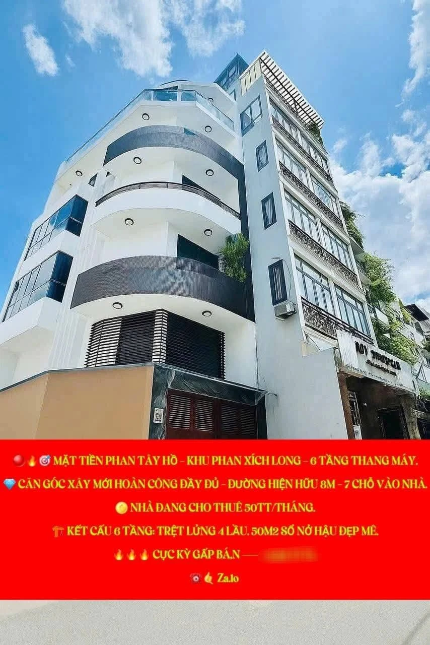 Bán nhà mặt tiền Phan Tây Hồ 50m² 6 tầng Phú Nhuận - Ảnh 1