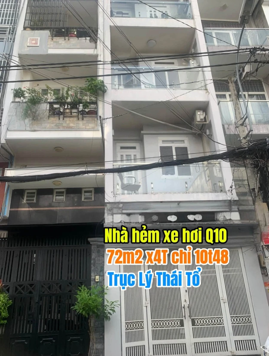 Bán nhà hẻm xe hơi Lý Thái Tổ Q10, 72m2, 10 tỷ 480 triệu - Ảnh 1