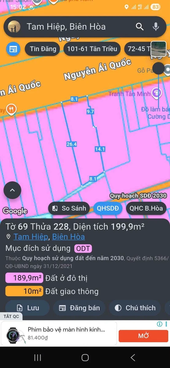 Bán mặt tiền Nguyễn Ái Quốc, Tam Hiệp, Biên Hòa 199,6m2 - 17 tỷ - Ảnh thu nhỏ 3