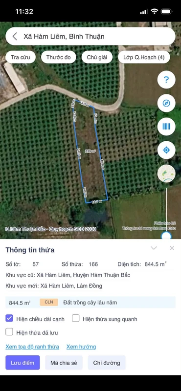 Bán đất vườn 839m² Hàm Liêm gần Phan Thiết, sổ hồng, 420 triệu
