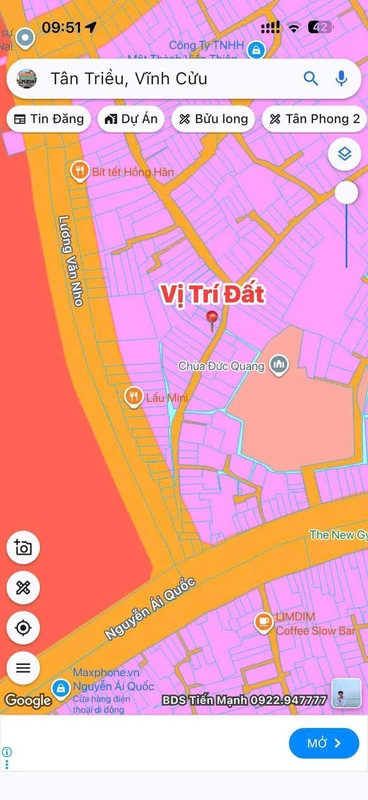 Bán 2 lô đất mặt tiền Tân Phong - Tân Triều, Đồng Nai 95.7m² - 3.5 tỷ