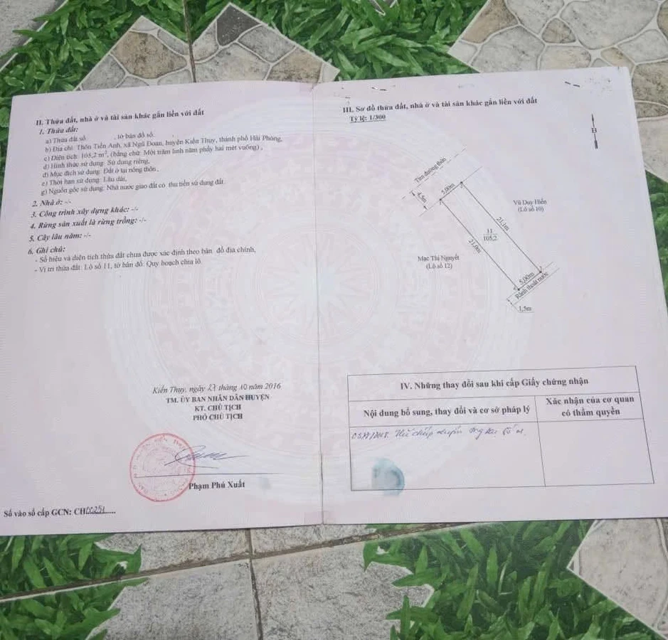 Bán lô đất Tiền Anh, Hải Phòng, 105m2, mặt tiền 5m - Ảnh thu nhỏ 5
