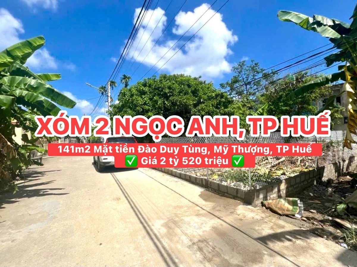 Bán đất mặt tiền 141,2m2 Mỹ Thượng TP Huế giá 2 tỷ 520 - Ảnh 1