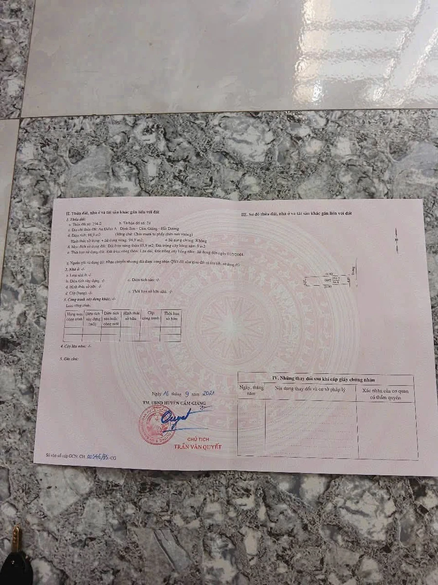 Bán lô đất Cẩm Giàng Hải Dương 94,9m2 mặt tiền 4,45m - Ảnh thu nhỏ 2
