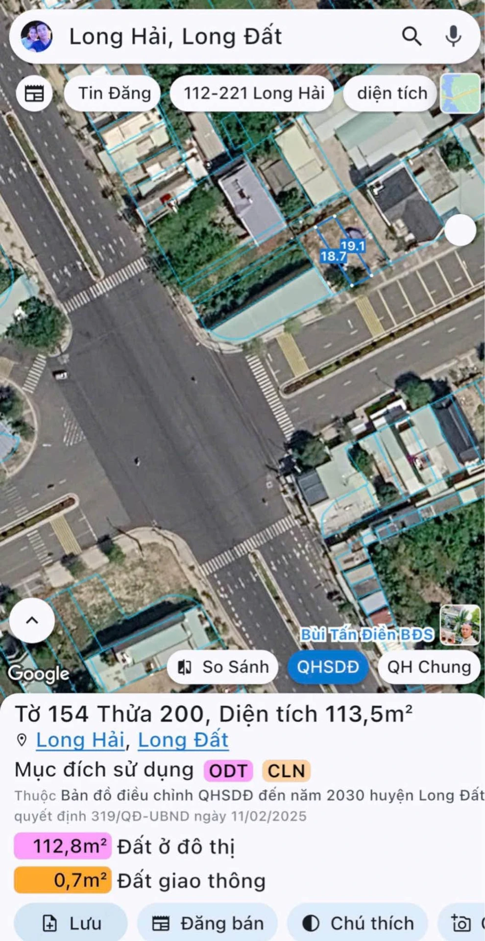 Bán đất mặt tiền Nguyễn Chí Thanh Long Hải 114m2 - Ảnh 1