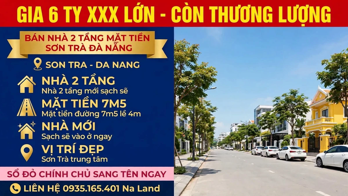 Bán nhà 2 tầng mặt tiền Sơn Trà Đà Nẵng 80m2, 3PN 2WC - Ảnh 1