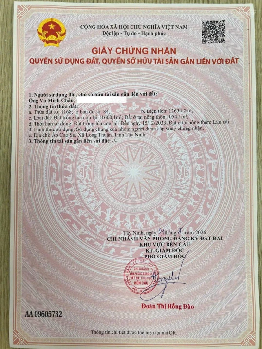 Bán gấp đất vườn Long Thuận, Tây Ninh | 12.654m2 | 16 tỷ đất cao ráo khu dân cư đông đúc - Ảnh thu nhỏ 5