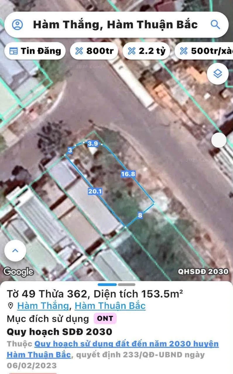 Bán lô đất thổ cư góc 2 mặt tiền 153m2 KDC Bến Lội An - Ảnh thu nhỏ 2