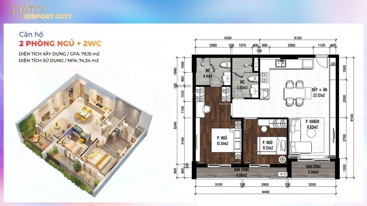 Căn hộ cao cấp Fiato Airport City - PKD trực tiếp CĐT - Giỏ hàng mới nhất vị trí đẹp tháng 10/2026 - Ảnh thu nhỏ 2