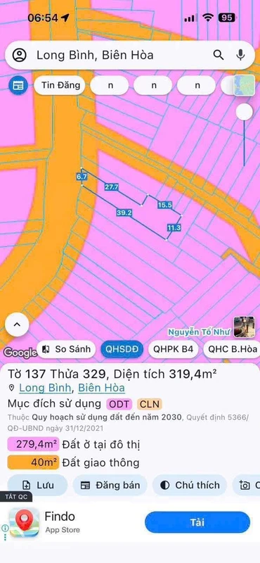 Bán nhà mặt tiền kinh doanh 320m² Long Bình 6 tỷ