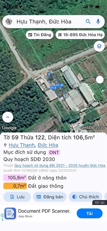 Bán đất 5x20m Hữu Thạnh gần Ecity Tân Đức 870 triệu