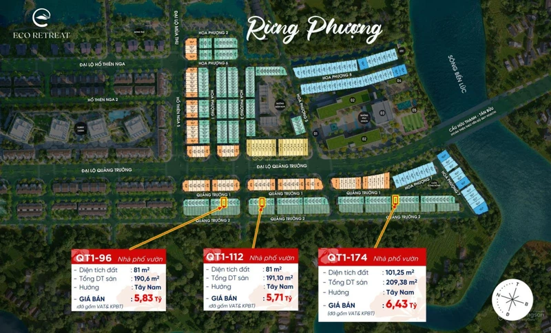 Suất ngoại giao chiết khấu 18% nhà phố, villas, căn hộ Eco Retreat 2 MT sông. Trực tiếp CĐT Ecopark