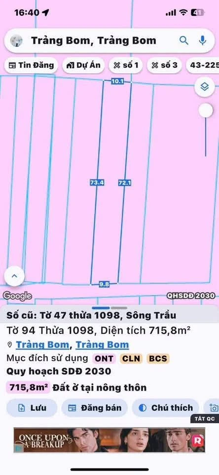 Bán đất Sông Trầu Trảng Bom 715,8 m² sổ riêng 3,8 tỷ - Ảnh thu nhỏ 3