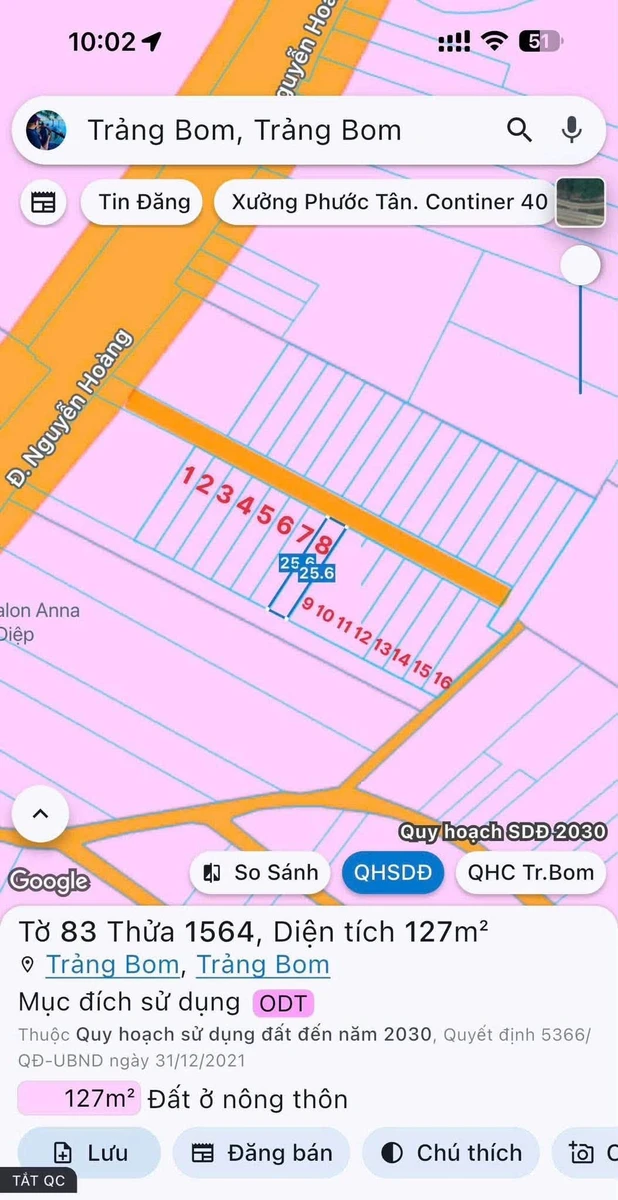Bán đất thổ cư 125m² Sông Trầu Trảng Bom, sổ riêng - Ảnh thu nhỏ 2