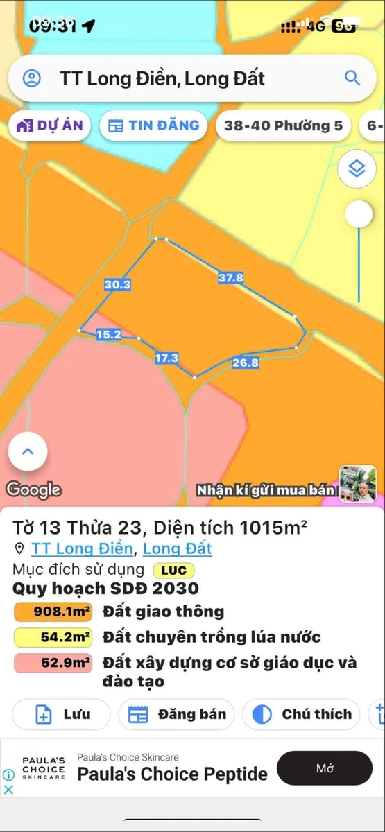 Bán đất 4600m² gần trung tâm hành chính Long Điền, giá 3 tỷ - Ảnh thu nhỏ 2