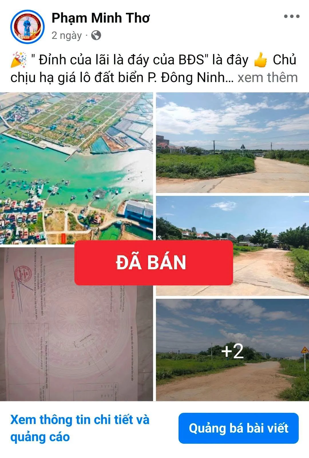 Bán đất Ninh Hoà Khánh Hòa 266m² 2,35 tỷ - Ảnh 1