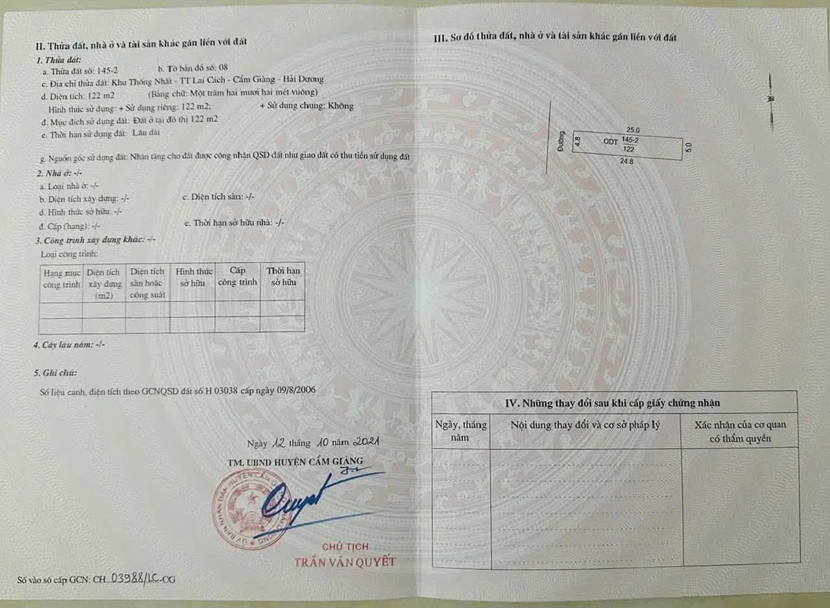 Bán lô đất 122m² khu Thống Nhất, Hải Phòng - Ảnh 1