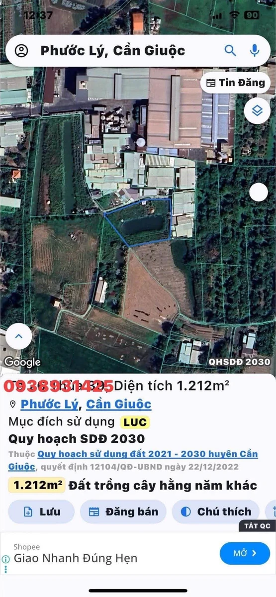 Bán lô đất 1212m² Cần Giuộc Tây Ninh - Ảnh thu nhỏ 4