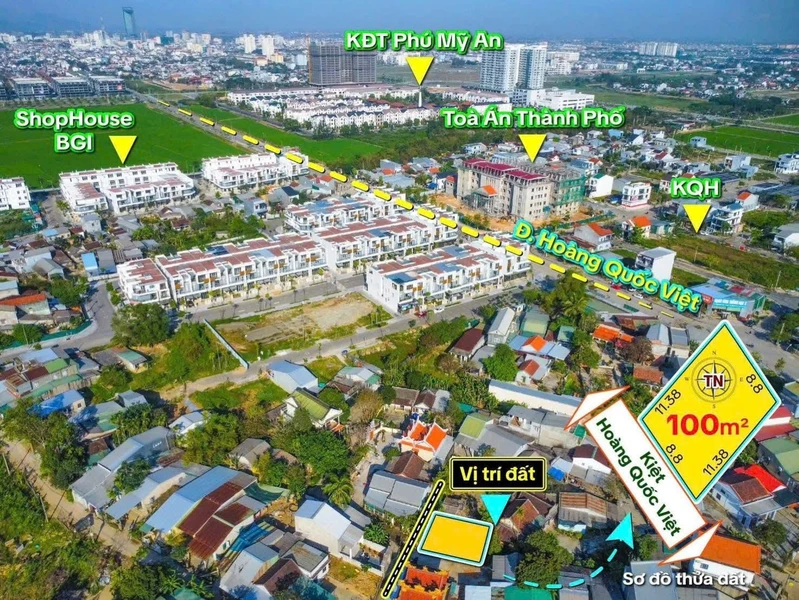 Bán đất kiệt ô tô đường Hoàng Quốc Việt, khu BGI, TP Huế, 100m2