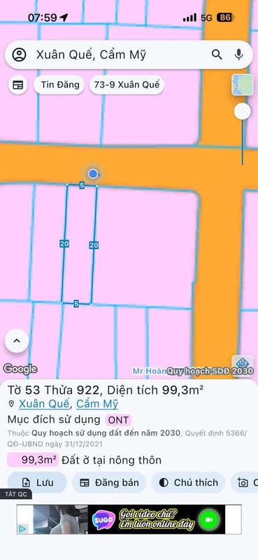 Bán nền đất 100m² full thổ cư Xuân Quế, Đồng Nai