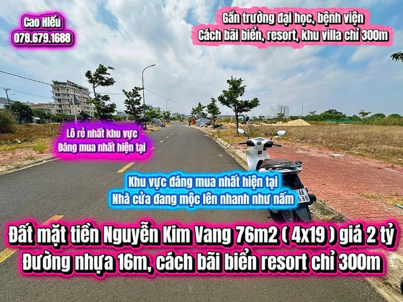 Bán đất mặt tiền đường Nguyễn Kim Vang 76m2 giá 2 tỷ tại Phú Yên