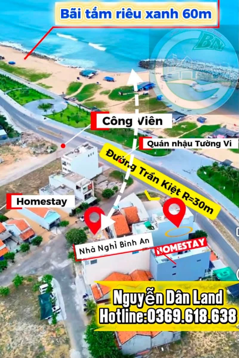 Bán lô đất góc 2 mặt tiền 213m² cách biển 60m, Khánh Hòa, 7 tỷ - Ảnh 1
