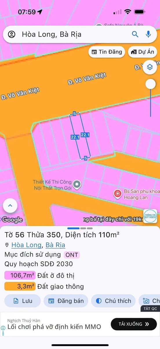 Bán đất mặt tiền Võ Văn Kiệt 110m² Hòa Long, TP Bà Rịa giá 3,9 tỷ - Ảnh thu nhỏ 4