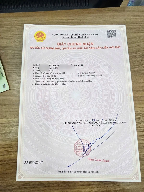 Bán đất Vĩnh Hòa Nha Trang 45m² giá 1,82 tỷ