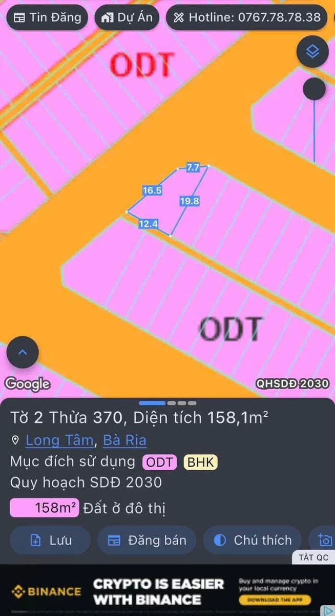 Bán lô đất góc 2 mặt tiền 158m2 khu Hưng Việt Long Tâm, Phường Tam Long, Bà Rịa - Ảnh thu nhỏ 2