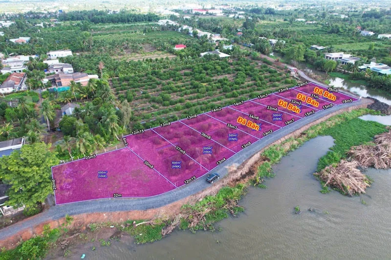 Bán 5 lô đất vườn 500m² view sông Vàm Cỏ Đông, Tây Ninh